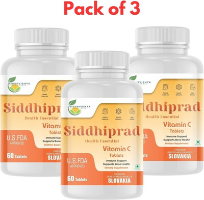 Siddhiprad Vitamin C Tablets 340mg & Glutathione for Glowing & Radiance Skin(180 Tablets)