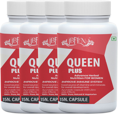 IBFEN Queen Plus Ayurvedic Women Capsule | Heighten Your Energy| Power & Immunity(4 x 15 Capsules)