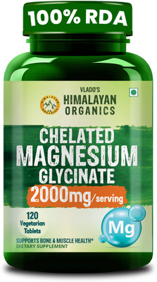 Vlado's Himalayan Organics Highly Absorbable Magnesium Glycinate | Support Overall Nerve And Muscle Health(120 Capsules)