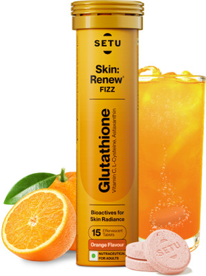 SETU Glutathione & Vitamin C Effervescent tablets 500mg for Glowing Skin(15 Tablets)