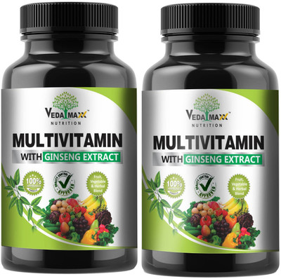 VEDA MAXX Multivitamin with Ginseng Extract Capsule Supplement Pack 2(2 x 90 Tablets)
