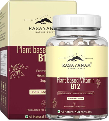 Rasayanam Plant Based Vitamin B12 supplement | Supports Nervous System for vegetarians(120 Capsules)