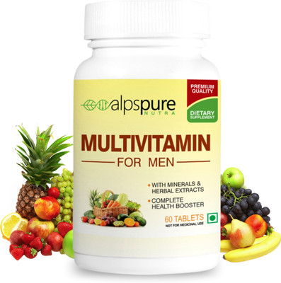 ALPSPURE Nutra Multivitamin for Men, Health Booster with Herbal Extracts and Minerals(60 Tablets)