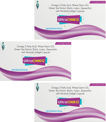 UltraOMEG 10*10 Capsules Pack of 3 Strips(3 x 10 Capsules)