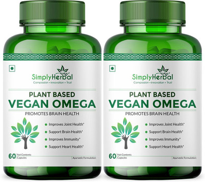 Simply Herbal Vegan Omega 800mg Triple Strength + DHA(2 x 60 No)