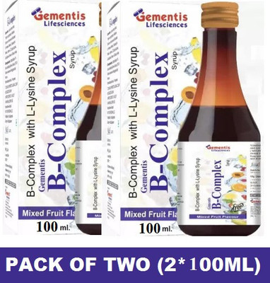 gementis SUGAR FREE MIX FRUIT FLAVOUR B COMPLEX SYRUP (2*100ML)(2 x 100 ml)