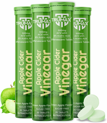 TRUMAX Apple Cider Vinegar Effervescent Tablet / 500mg ACV(4 x 20 Tablets)