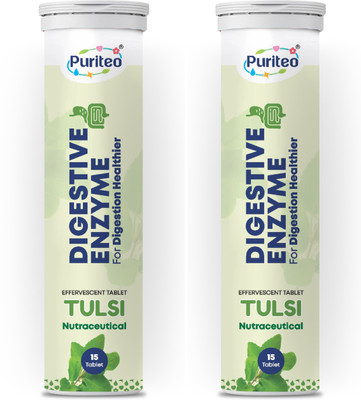 puriteo DIGESTIVE ENZYME EFFERVESCENT TULSI_02(2 x 15 Tablets)
