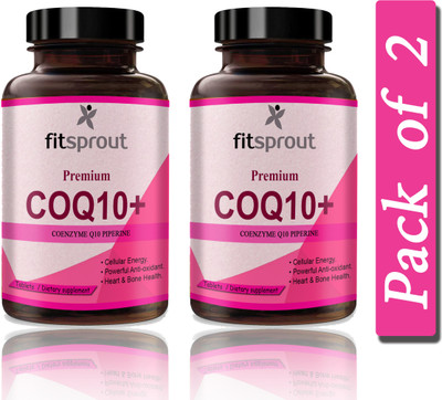 Fitsprout 120mg Coenzyme Q10 Tablets with Piperine (H192)(2 x 60 Tablets)
