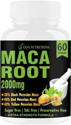 GOA NUTRITIONS Maca Root Extract Adaptogen Complex As Dietary Supplement-60 Tablets(60 Tablets)