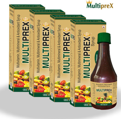 Multiprex Multivitamin, Minerals and Antioxidant Syrup | Boosts Immunity - Pack of 04(4 x 225 ml)