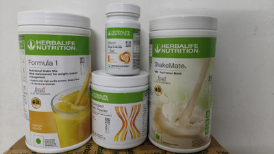 Herbalife Nutrition WEIGHT LOSS F1 MANGO SHAKE & SHAKEMATE & PROTEIN POWDER200GM & AFRESH PEACH(4 x 0.38 kg)