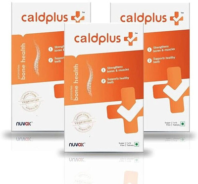 Nuvox Caldplus- Calcium Citrate, Vitamin D3 from Veg source for Bones, Muscles & Teeth(3 x 10 Tablets)