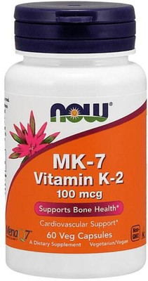 Now Foods MK-7, Vitamin K-2, 100 mcg, 60 Veg Capsules(60 No)