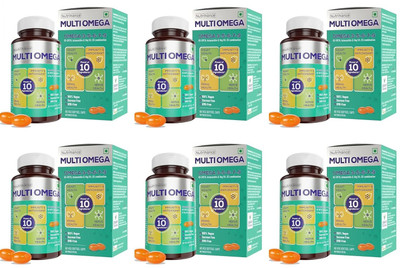 JUBILANT Nutrihance Multiomega | Omega 3-5-6-7-9, 60 Softgel x Pack of 6(6 x 60 Capsules)