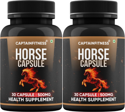 CaptainFitness Horse Capsule| Energy, Strength & Stamina-(137)(2 x 30 Capsules)
