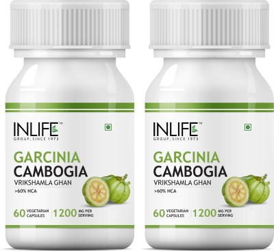 INLIFE Garcinia Cambogia Slim Weight Loss Fat Burner Supplement,60 Veg Capsules (2 Pack)(2 x 60 No)