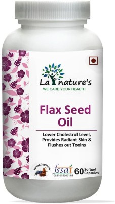 La Natures Flax Seed Oil Softgel capsules -Lower Cholesterol| Flush out Toxin|Radiant Skin(1000 Capsules)