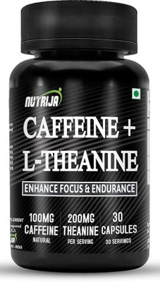 NutriJa Natural Caffeine 100MG Plus L-Theanine 200MG -(30 Capsules)