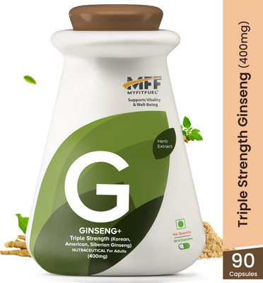 MyFitFuel Ginseng+ (Triple Strength Korean, American & Siberian Ginseng) 400mg, 90 Capsules(90 No)
