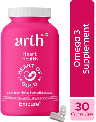 ARTH Omega 3 Capsules Improves Heart Health & Immunity | By Emcure Pharma(30 No)