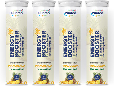 puriteo ENERGY BOOSTER EFFERVESCENT TABLET PINACOLADA 04(4 x 15 Tablets)