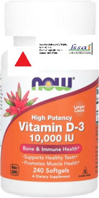 Now Foods Vitamin D-3, High Potency, 10,000 IU, 240 Softgels(240 No)