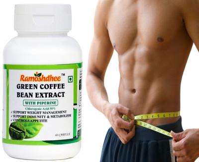 Ramoshdhee Organic Green Coffee Bean Extract With Piperine 800 mg for Weight Loss - 60 Cap(60 Capsules)