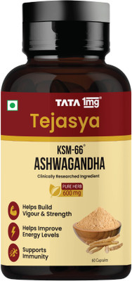 TATA 1mg Tejasya Ashwagandha KSM-66® Capsule(60 x 1 Capsules)