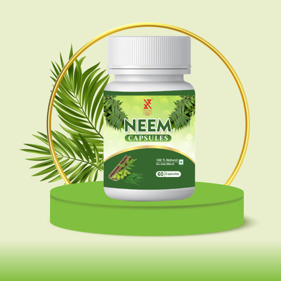 XOVAK PHARMTECH Neem Capsule | All-Natural, Acne and Dandruff, Promotes Smooth and Shiny Skin(60 Capsules)