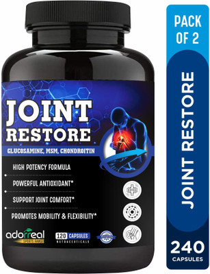 Adorreal Joint Restore Glucosamine Chondroitin & MSM, curcumin, Boswellia,Rosehip(2 x 120 Capsules)
