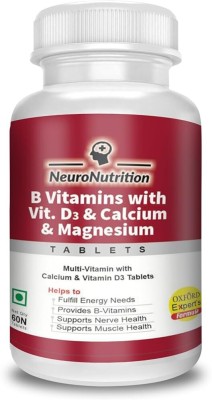 NeuroNutrition B-Vitamins with Vitamin D3,Calcium and Magnesium Tablets Pack of 60 tablets(60 Tablets)
