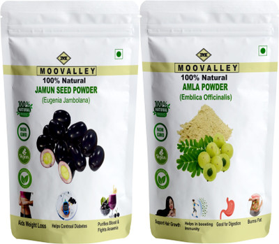 Moovalley Jamun Powder (100g) + Amla Powder (100g) Combo Pack(2 x 100 g)
