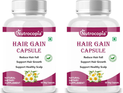 NUTROCOPIA Hair Gain Capsules Amla Ritha Shikakai Extract for Healthy Scalp (2x60 Capsules)(2 x 60 Capsules)