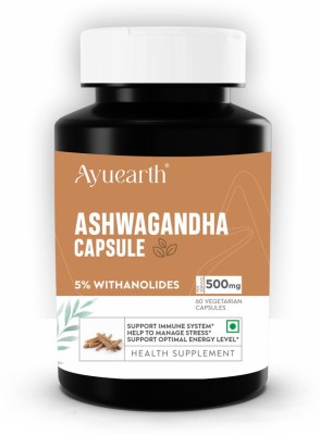 Ayuearth Ashwagandha Roots Extract Capsule 500 mg | 60Cap(60 Capsules)