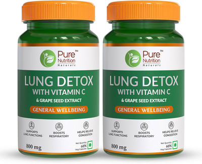 Pure Nutrition Lung Detox: Nettle and Vasaka Leaf for Lung Cleansing and Immune Support(2 x 60 Capsules)