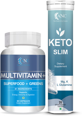 ANC Keto Slim For Weight Loss 20 Tablets & Multivitamin for Immunity 60 Capsules(2 x 40 Capsules)
