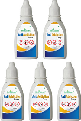Herbs Library Anti Addiction Drops Improve Digestion Better Concentration (5x30ml)(Pack of 5, 150 ml)