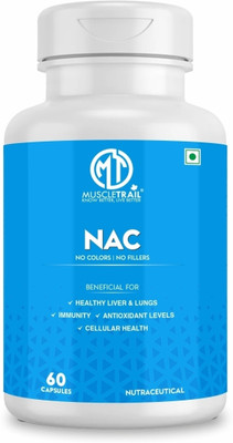 Muscletrail N-Acetyl-L-Cysteine (NAC) for Healthy Liver & Lungs |(60 Capsules)