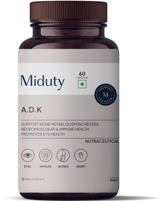 Miduty Palak Notes Vitamin ADK Multivitamin Vitamin A-D3-K2 for Immunity& Bone Strength(60 Capsules)