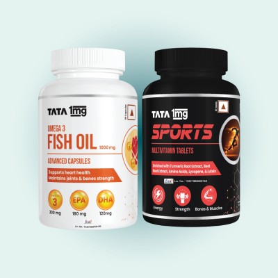 TATA 1mg Sports Multivitamin & Fish Oil Capsules(150 Capsules)