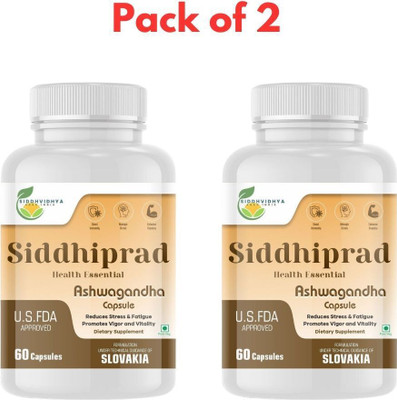 Siddhiprad Ashwagandha Capsules 500 Mg Stress Management, Strength, Stamina Energy(120 Capsules)