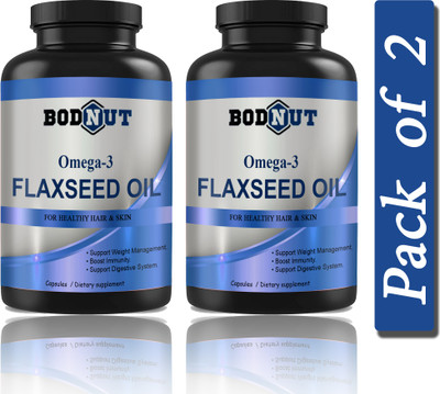 Bodnut Flaxseed extract Capsules Omega 3 (G196)(2 x 60 Capsules)