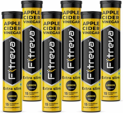 Fitreva Apple Cider Vinegar 90 Effervescent Tablets for Extra Slim - Lemon Flavor(6 x 15 Tablets)