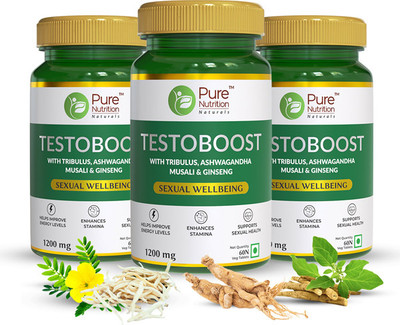 Pure Nutrition Testosterone booster for men for improved performance 60 Tablets - Pack Of 3(3 x 60 Tablets)