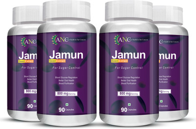 ANC Jamun Seed Extract 800mg Acts as Blood Purifier and Helps Pack of 4(4 x 90 Tablets)