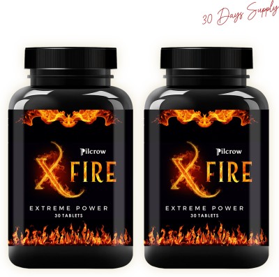 PILCROW X-FIRE Testosterone Booster |Ashwagandha, Safed Musli |Energy, Stamina, Vitality(2 x 30 Tablets)