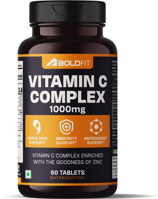 BOLDFIT Vitamin C Complex 1000mg tablets with Amla & Zinc For Immune Support for adults(60 Tablets)