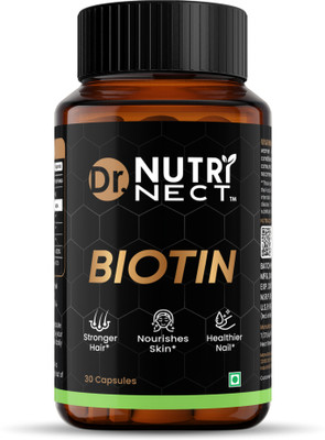 Dr.Nutrinect Deep Biotin for Hair Control | Biotin Tablets for Nail & Glowing Skin(30 Tablets)