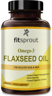 Fitsprout Flaxseed extract Capsules Omega 3 (K149)(90 Capsules)